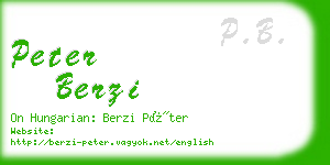 peter berzi business card